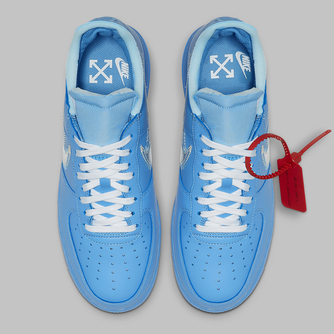 blue af1s off white