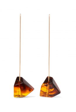 Dinosaur Designs Crystallized Gold-Tone and Tortoiseshell Resin Earrings