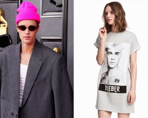 justin Bieber e immagine di catalogo della collezione H&M