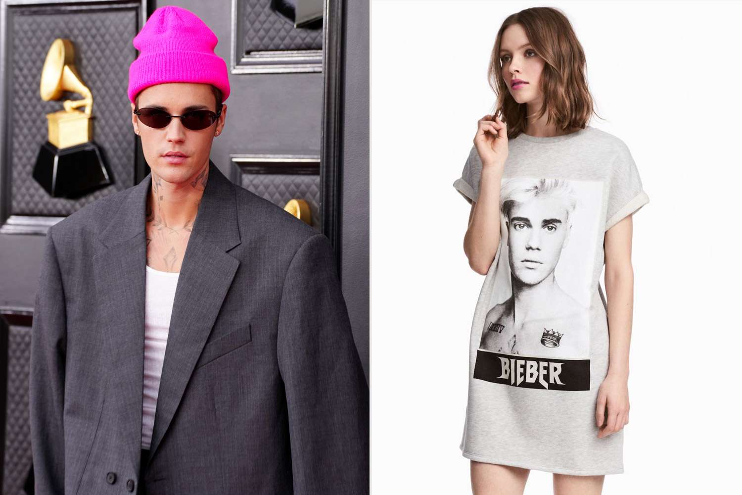 justin Bieber e immagine di catalogo della collezione H&M