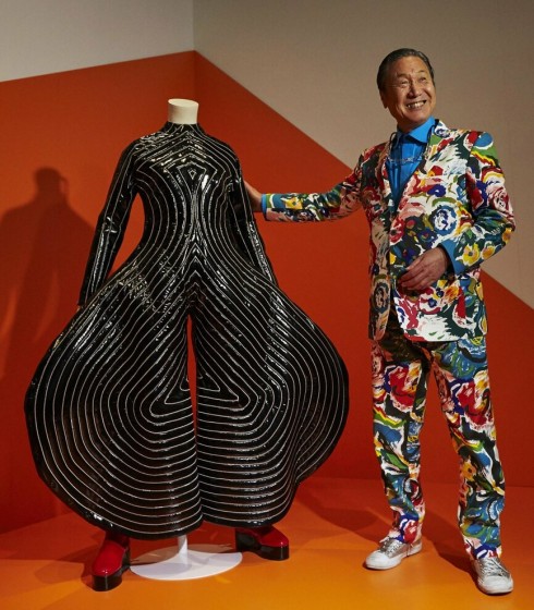 epa08568159 (FILE) - Japanese fashion designer Kansai Yamamoto poses during an interview on the occasion of his participation in the conference 'David Bowie is Fashion' in Barcelona, northeastern Spain, 13 July 2017 (reissued 27 July 2020). Yamamoto passed away on 21 July, his daughter announced on 27 July. He had been diagnosed with leukemia in February 2020. EPA/ALEJANDRO GARCIA